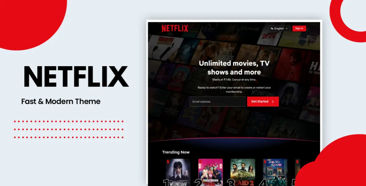 Netflix Blogger Landing Page Theme Free Download